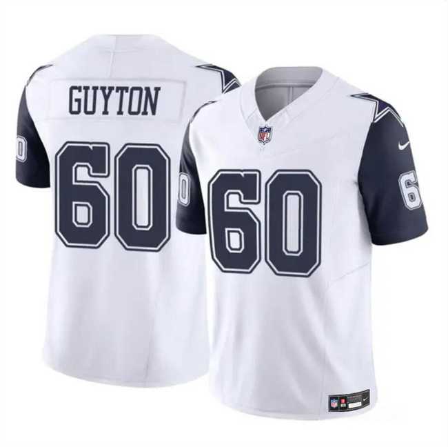 Men & Women & Youth Dallas Cowboys #60 Tyler Guyton White 2024 Draft F.U.S.E Color Rush Limited Stitched Jersey->dallas cowboys->NFL Jersey